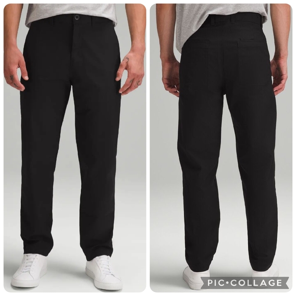 Lululemon Relaxed-Tapered Twill Trousers Black Men's Size 33 - Picture 1 of 16